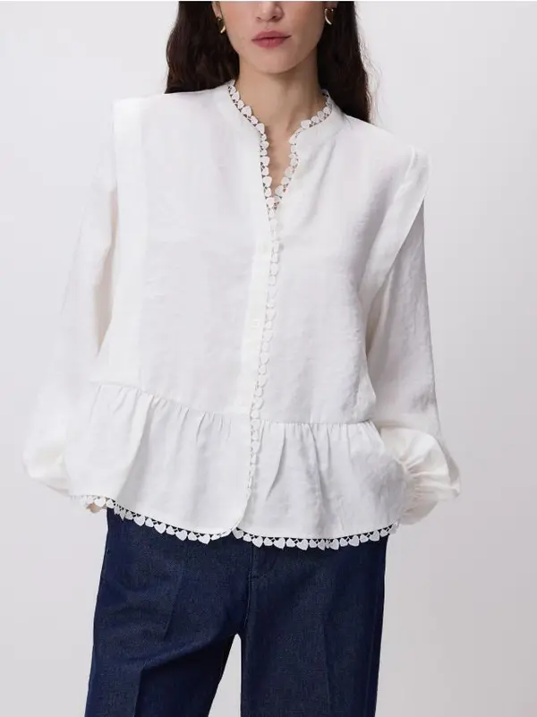Reserved Reserved - Bluza s visokim udjelom modalnih vlakana - krem