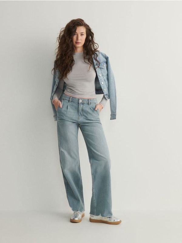 Reserved Reserved - Bluza s visokim udjelom modalnih vlakana - light grey