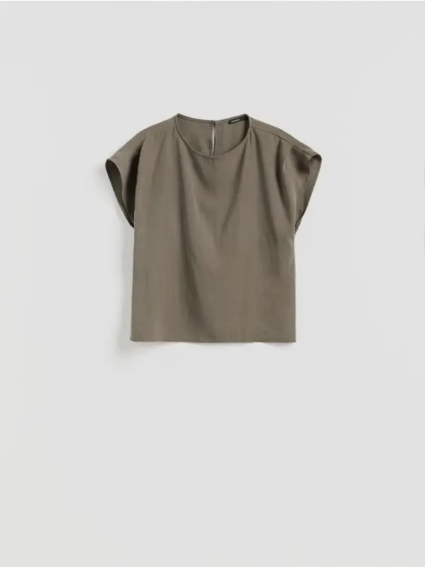 Reserved Reserved - Bluza s visokim udjelom modalnih vlakana - maslinasto