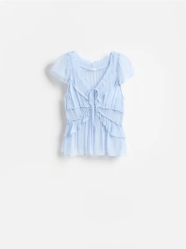 Reserved Reserved - Bluza s volanima - bljedoplavo