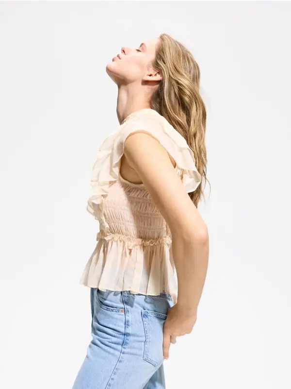 Reserved Reserved - Bluza s volanima - boja breskve