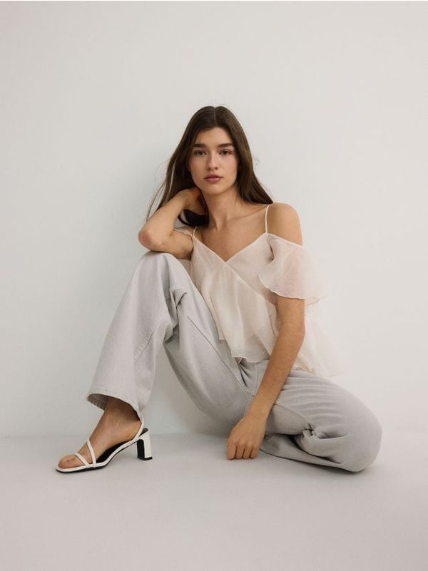 Reserved Reserved - Bluza s volanima - boja kože