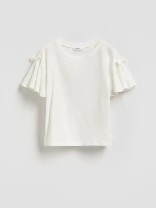 Reserved Reserved - Bluza s volanima - krem
