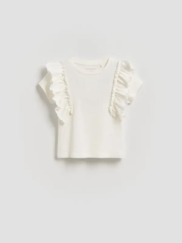 Reserved Reserved - Bluza s volanima - krem