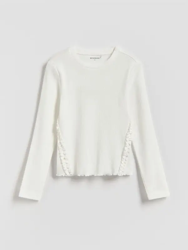 Reserved Reserved - Bluza s volanima - krem