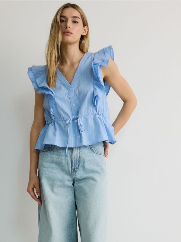 Reserved Reserved - Bluza s volanima - plava