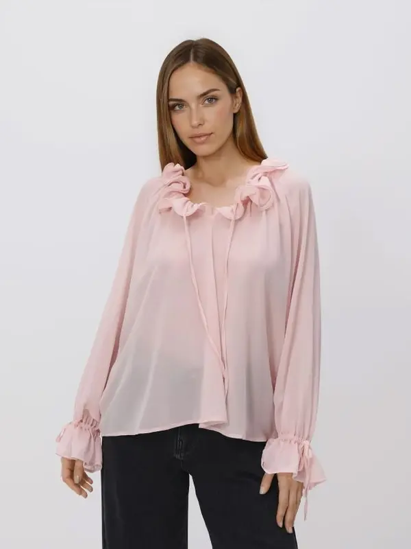 Reserved Reserved - Bluza s volanima - ružičasta