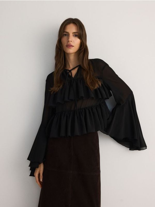 Reserved Reserved - Bluza sa širokim rukavima - crno