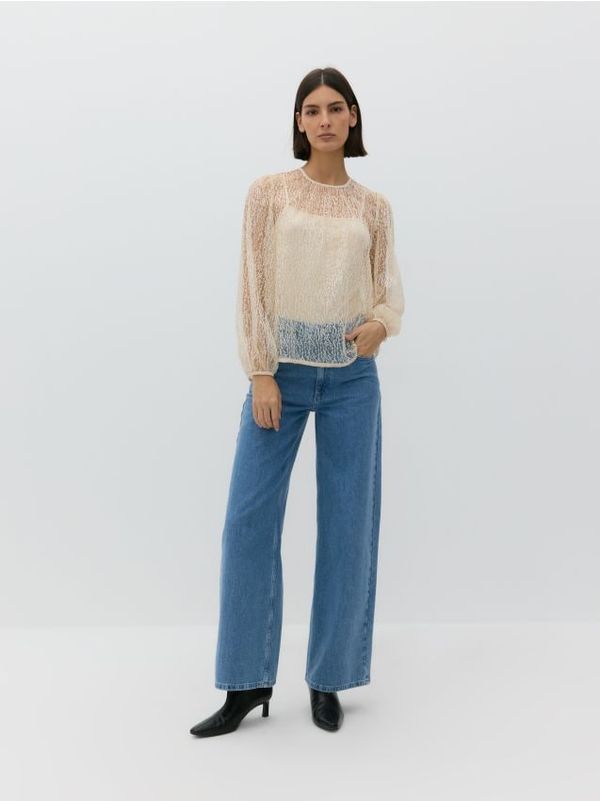 Reserved Reserved - Bluza sa šljokicama - boja kože