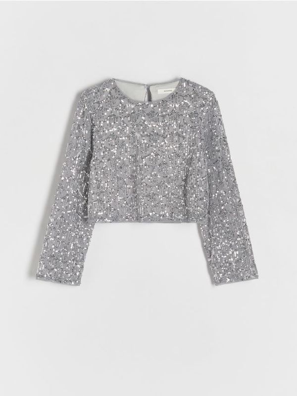 Reserved Reserved - Bluza sa šljokicama - light grey