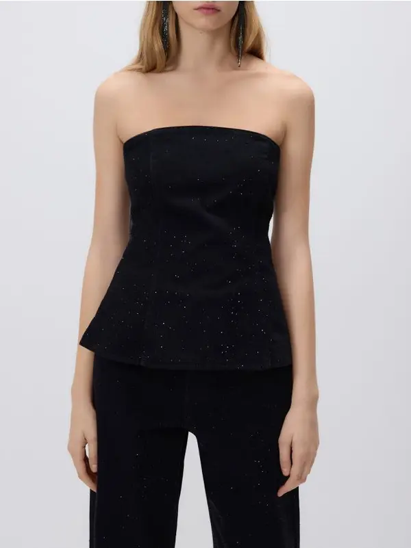 Reserved Reserved - Bluza sa svjetlucavom aplikacijom - crno