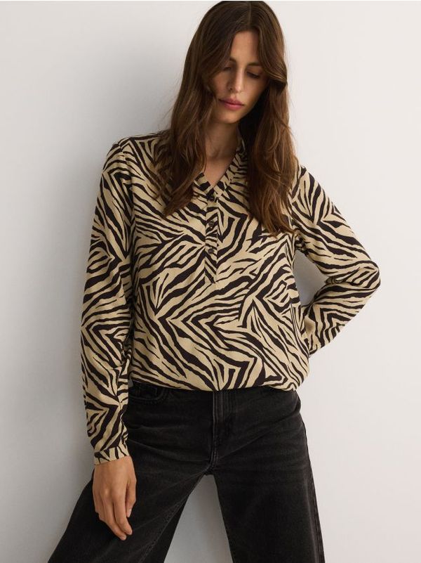 Reserved Reserved - Bluza sa životinjskim uzorkom - maslinasto