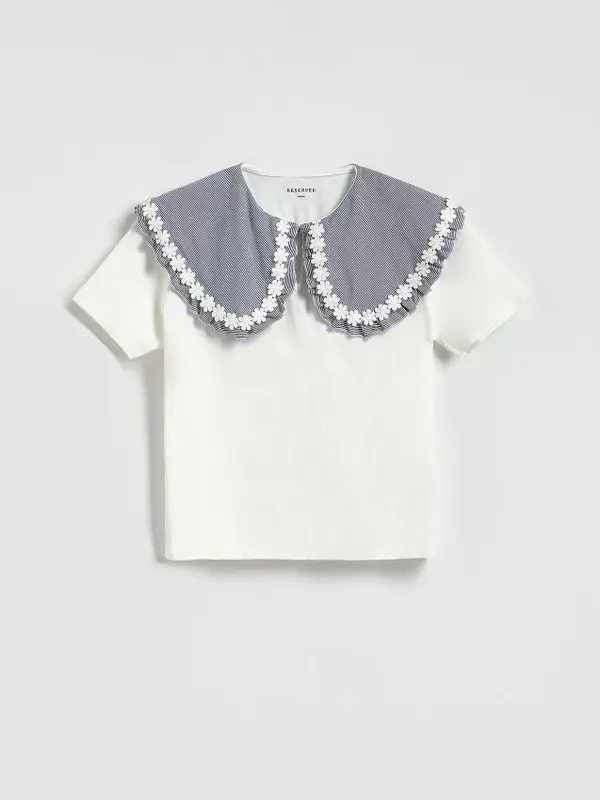 Reserved Reserved - Bluza široka ovratnika - šaren