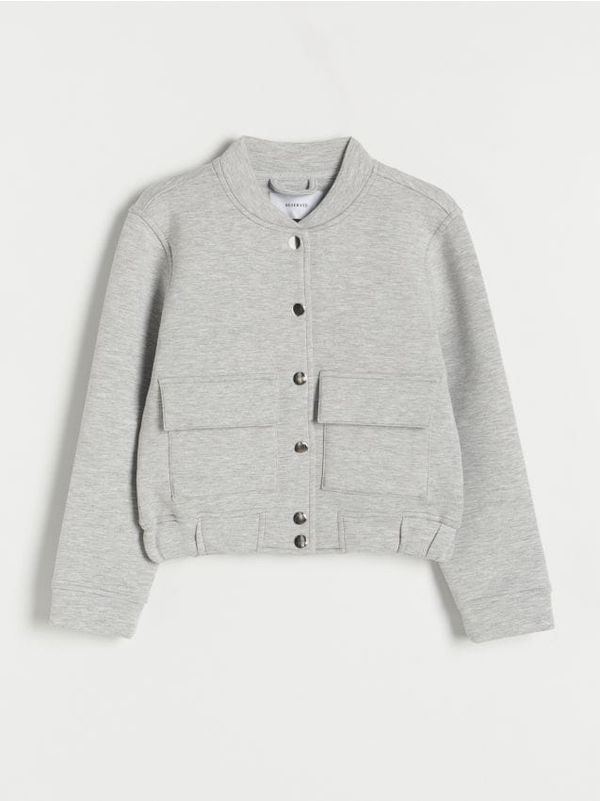 Reserved Reserved - Bomber jakna od mješavine viskoze - light grey