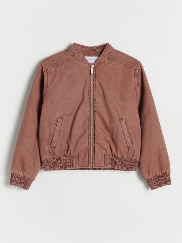 Reserved Reserved - Bomber jakna od trapera isprana izgleda - prljavoroza