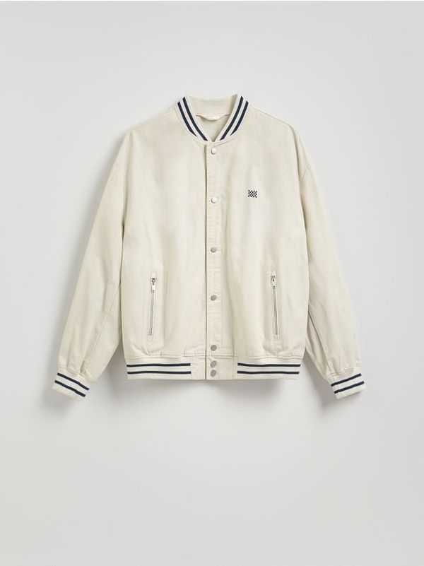 Reserved Reserved - Bomber jakna s vezom - boja kože