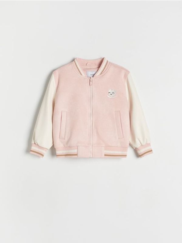 Reserved Reserved - Bomber jakna s vezom - pastelnoružičasto