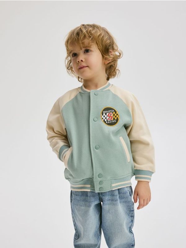 Reserved Reserved - Bomber pamučni gornji dio trenirke - pepermint-zeleno