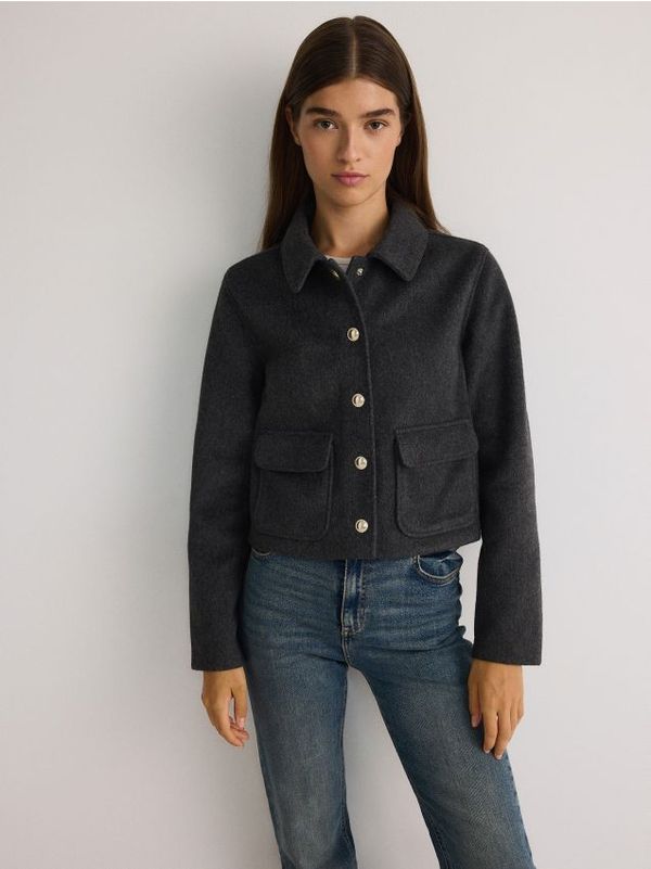 Reserved Reserved - Boxy fit jakna - crno