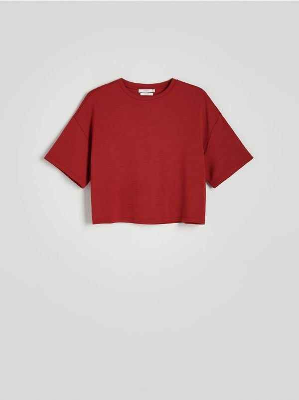 Reserved Reserved - Boxy majica kratkih rukava - boja kestena