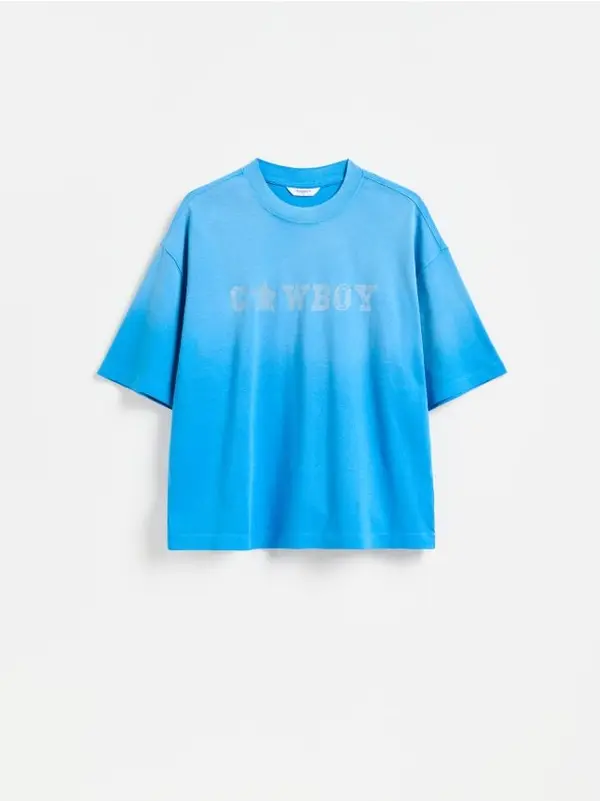 Reserved Reserved - Boxy majica kratkih rukava s tie-dye uzorkom - svjetloplavo