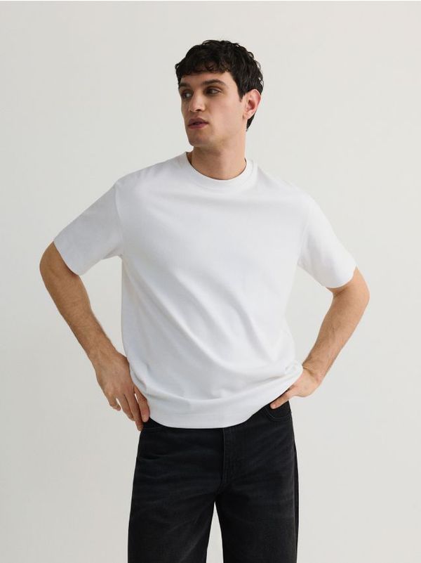 Reserved Reserved - Boxy pamučna majica kratkih rukava - bijela