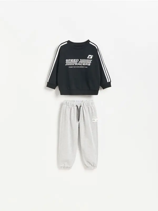 Reserved Reserved - BOYS` JOGGING TOP & TROUSERS - crno