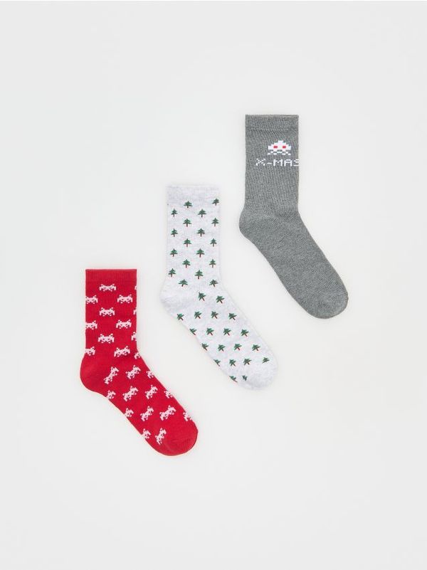 Reserved Reserved - BOYS` SOCKS MULTI - tamnosivo