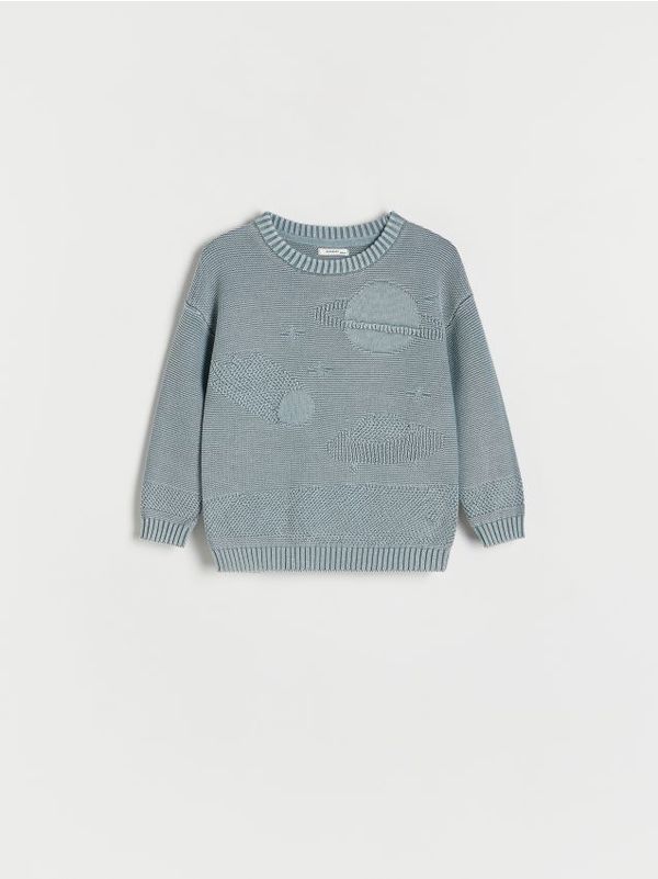 Reserved Reserved - BOYS` SWEATER - tamnotirkizno