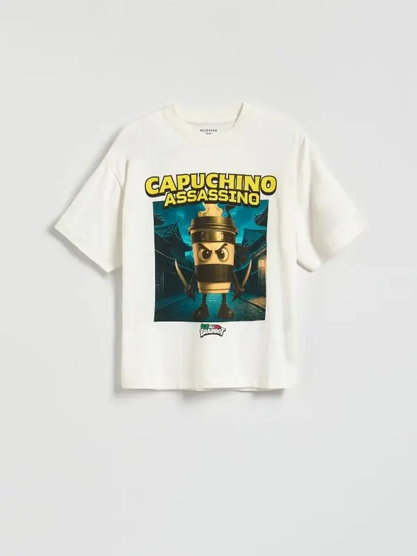 Reserved Reserved - BOYS` T-SHIRT - krem