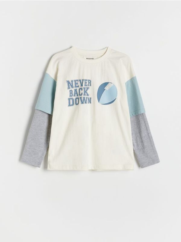 Reserved Reserved - BOYS` T-SHIRT - krem