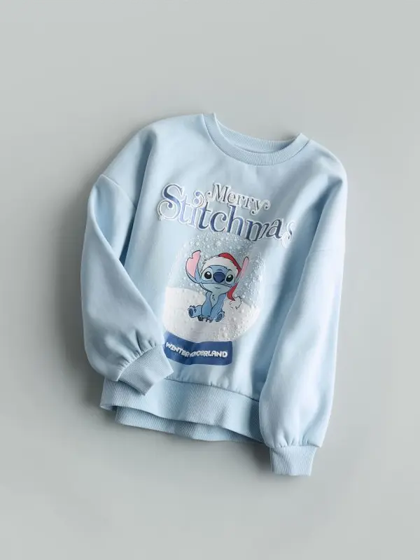 Reserved Reserved - Božićna hoodica Lilo & Stitch - svjetloplavo