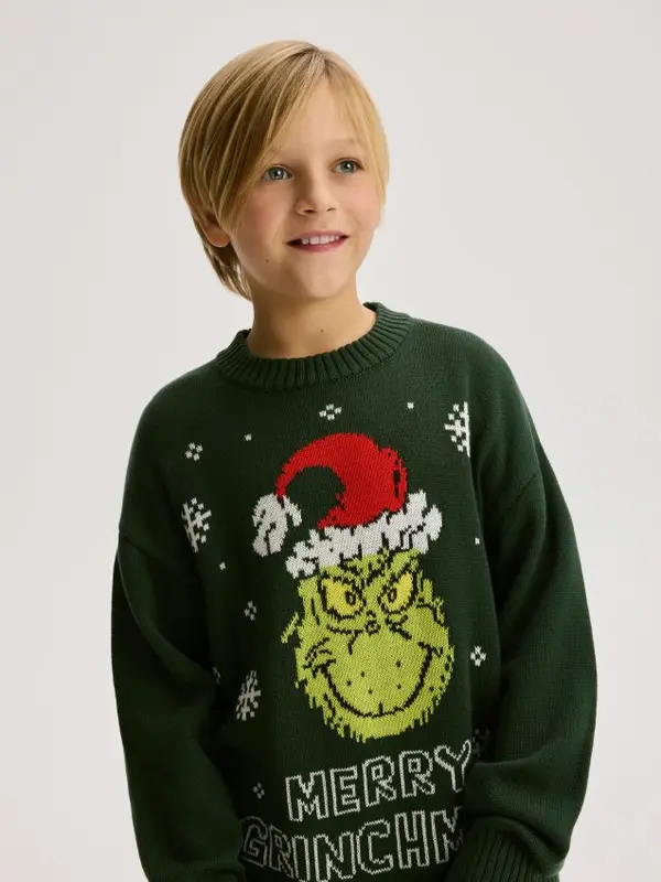 Reserved Reserved - Božićni džemper Grinch - tamnosivo