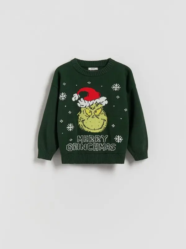 Reserved Reserved - Božićni džemper Grinch - zelena