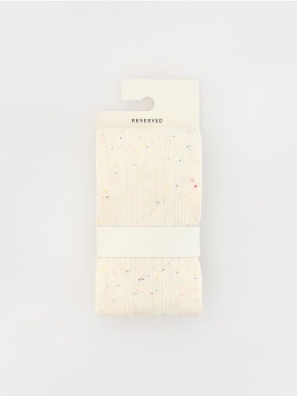 Reserved Reserved - Čarape s gaćicama s visokim udjelom pamuka i uzorkom - boja kože