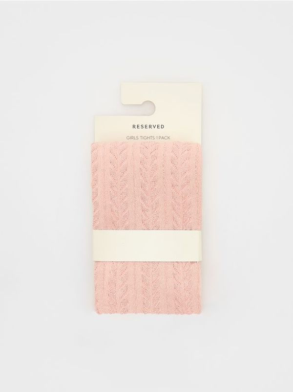 Reserved Reserved - Čarape s gaćicama s visokim udjelom pamuka i uzorkom - prljavoroza