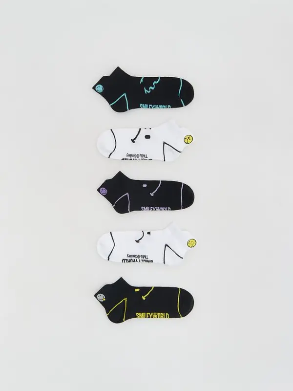 Reserved Reserved - Čarape SmileyWorld® 5-pack - crno
