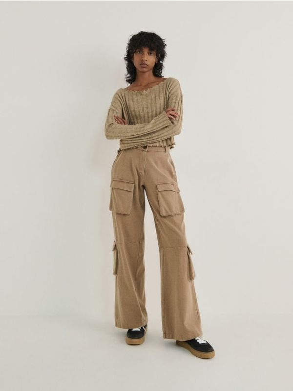 Reserved Reserved - Cargo hlače - boja jantara