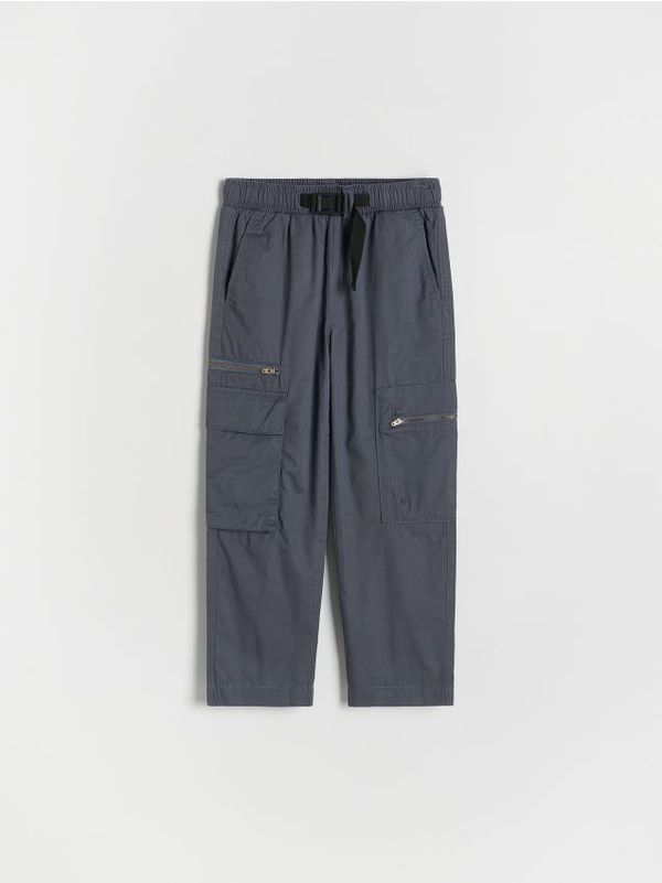Reserved Reserved - Cargo hlače sa džepovima - tamnosivo