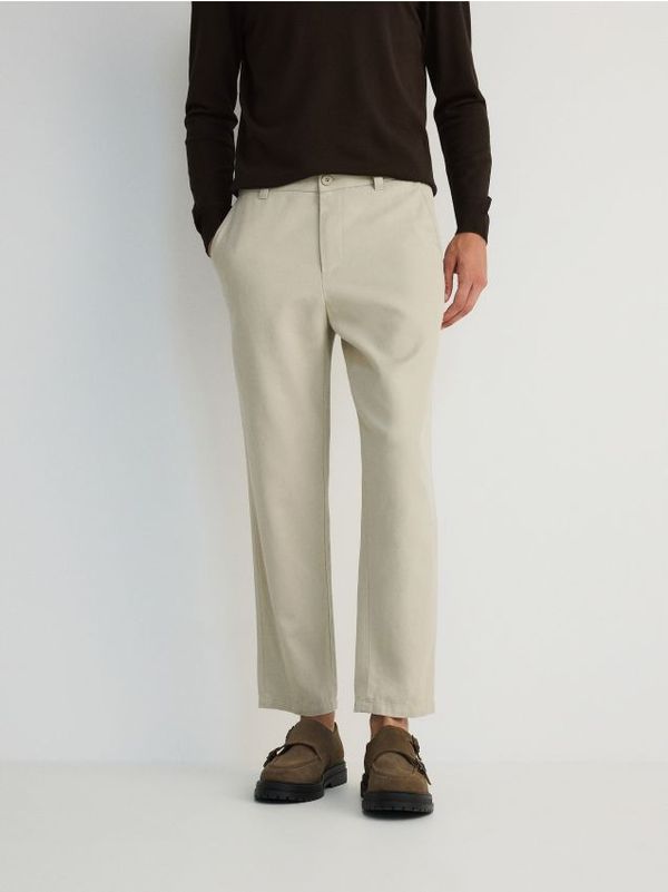 Reserved Reserved - Chino regular hlače s mješavinom konoplje - bež