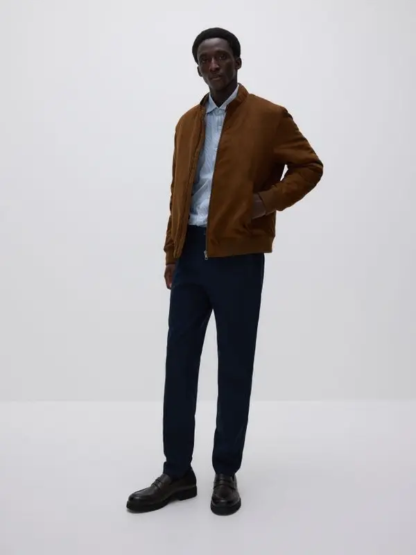 Reserved Reserved - Chino slim fit hlače - mornarsko plava