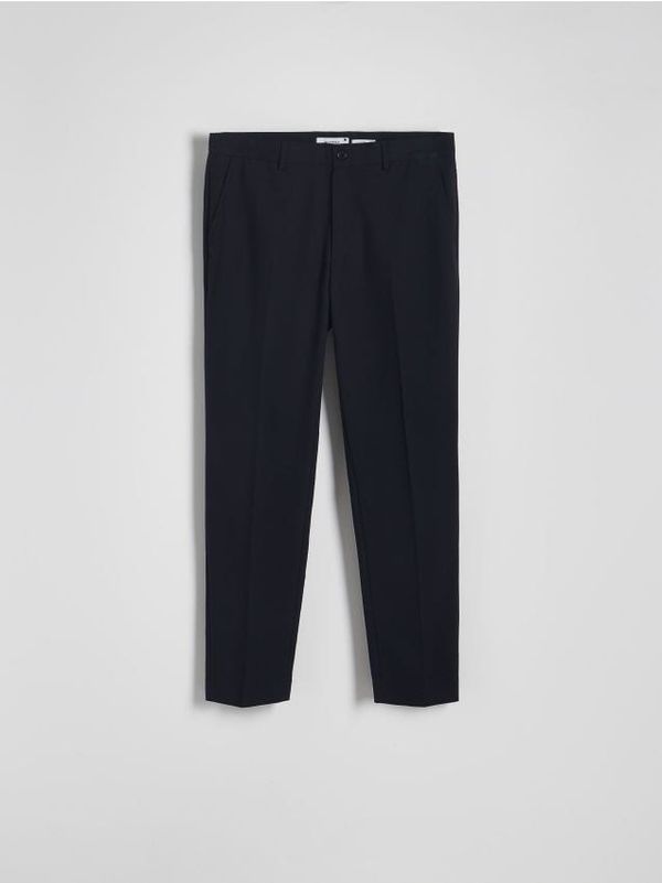 Reserved Reserved - Chino slim hlače izglačane na crtu - mornarsko plava
