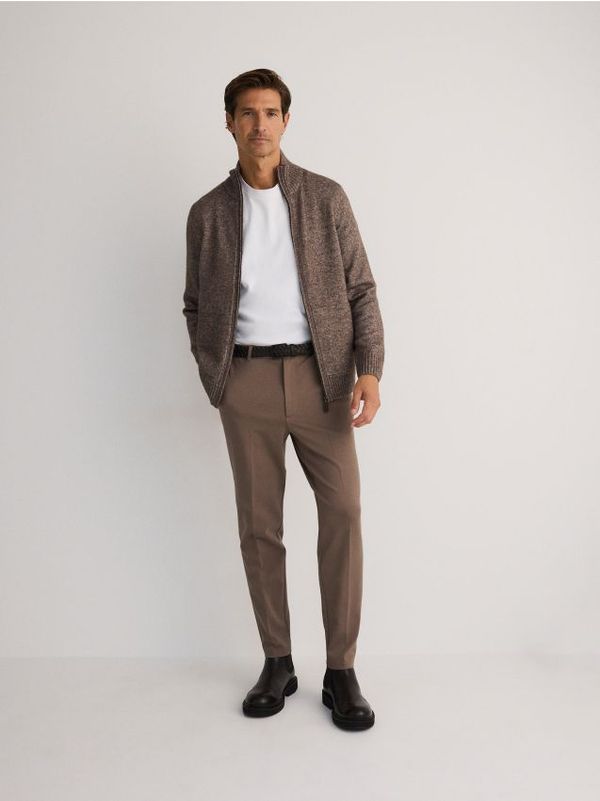 Reserved Reserved - Chino slim hlače od mješavine viskoze - bež