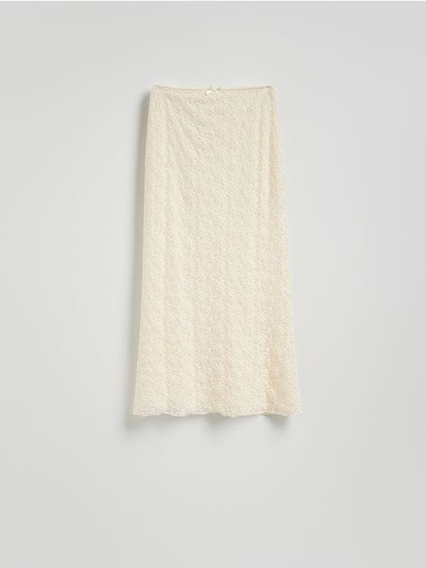 Reserved Reserved - Čipkasta maxi suknja - boja pšenice