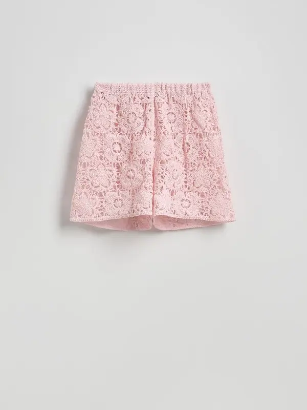 Reserved Reserved - Čipkaste kratke hlače - pastelnoružičasto