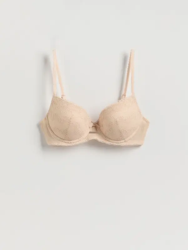 Reserved Reserved - Čipkasti push-up grudnjak - boja kože