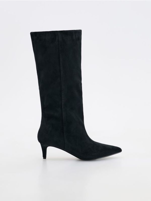 Reserved Reserved - Čizme do koljena s potpeticama - crno