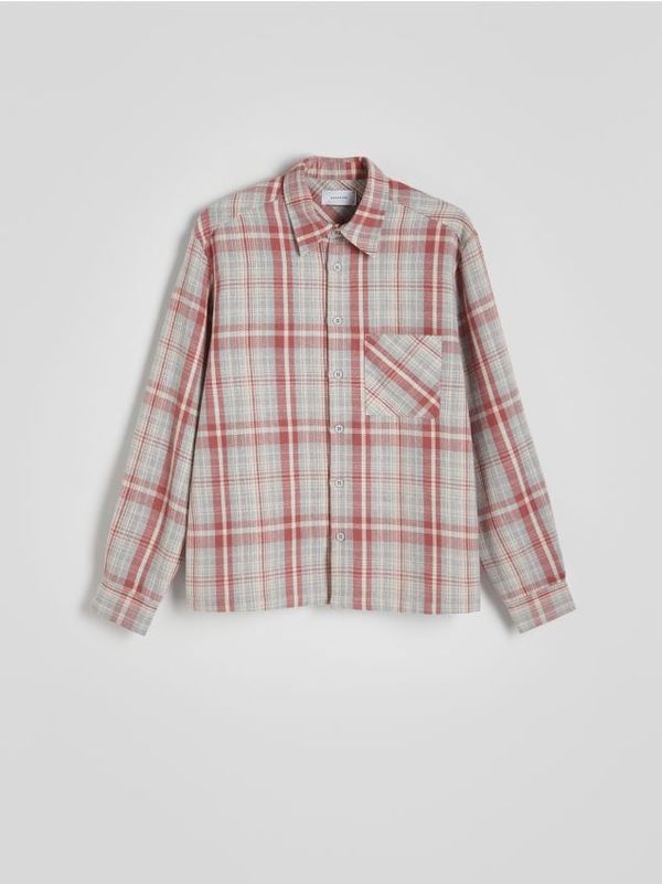 Reserved Reserved - Comfort fit karirana košulja - bljedoljubičasto