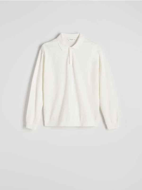 Reserved Reserved - Comfort fit polo top dugih rukava - bež