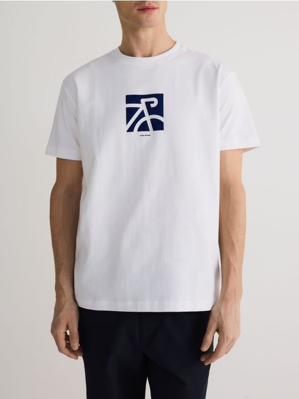 Reserved Reserved - Comfort majica kratkih rukava s printom - bijela